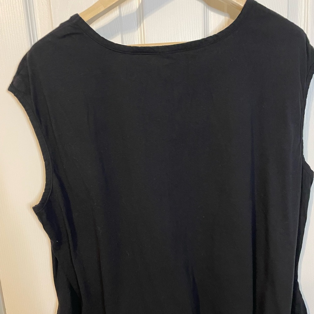 Lane Bryant black sleeveless cotton top w/ side ties plus sz 26/28 - Picture 5 of 6